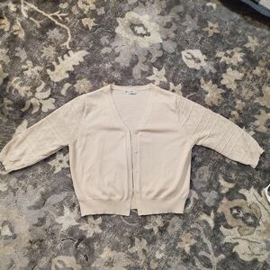 Grace Karin Light Beige Cardigan Sweater Size XL